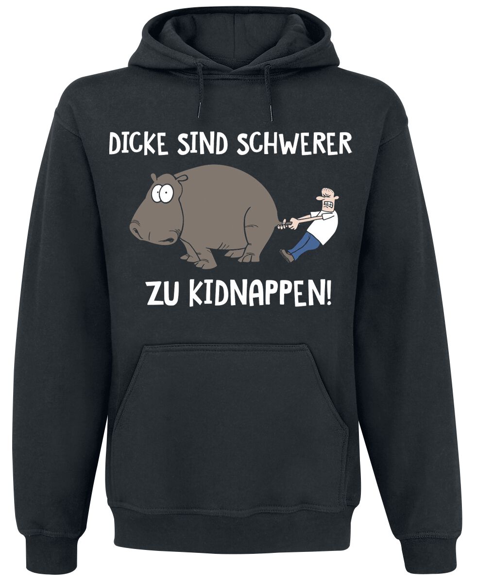 Tierisch Dicke sind schwerer zu kidnappen! Kapuzenpullover schwarz
