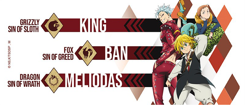 The Seven Deadly Sins Meliodas, Ban & King Tasse multicolor