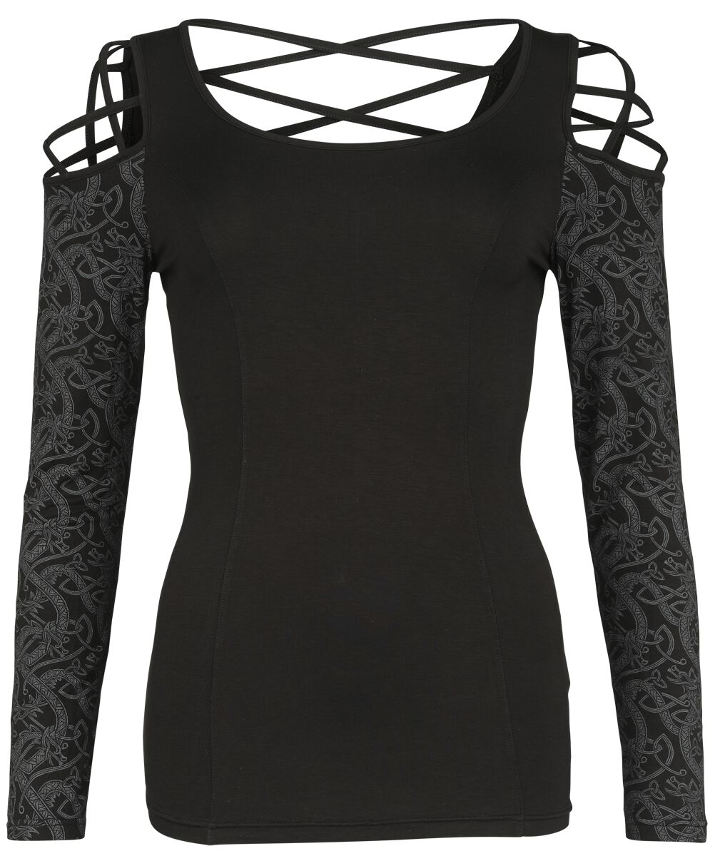 Levně Black Premium by EMP Top s dlouhými rukávy a odhalenými rameny Dámské tričko s dlouhými rukávy černá