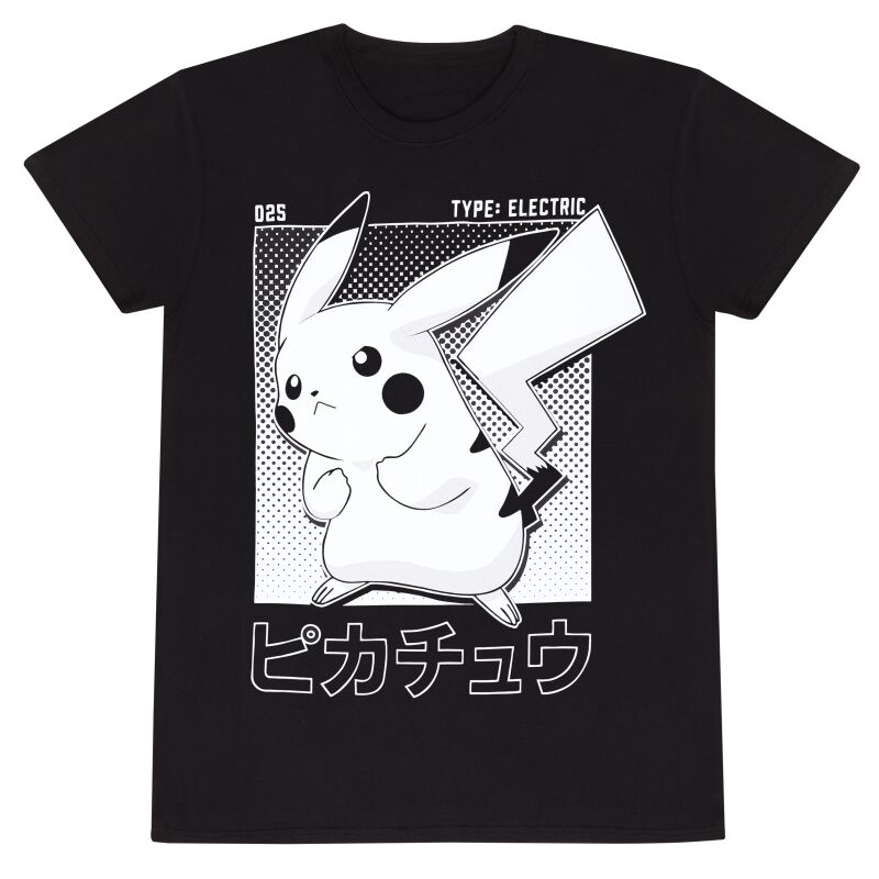 Camiseta gaming de Pokémon - Halftone Pikachu - S - para Negro