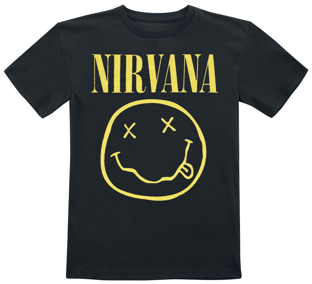Image of T-Shirt di Nirvana - Kids - Smiley - 98/104 a 122/128 - ragazzi & ragazze - nero