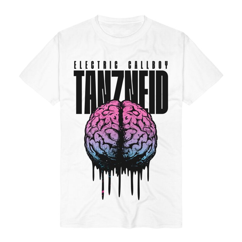 Levně Electric Callboy TANZNEID Melting Brain Tričko bílá