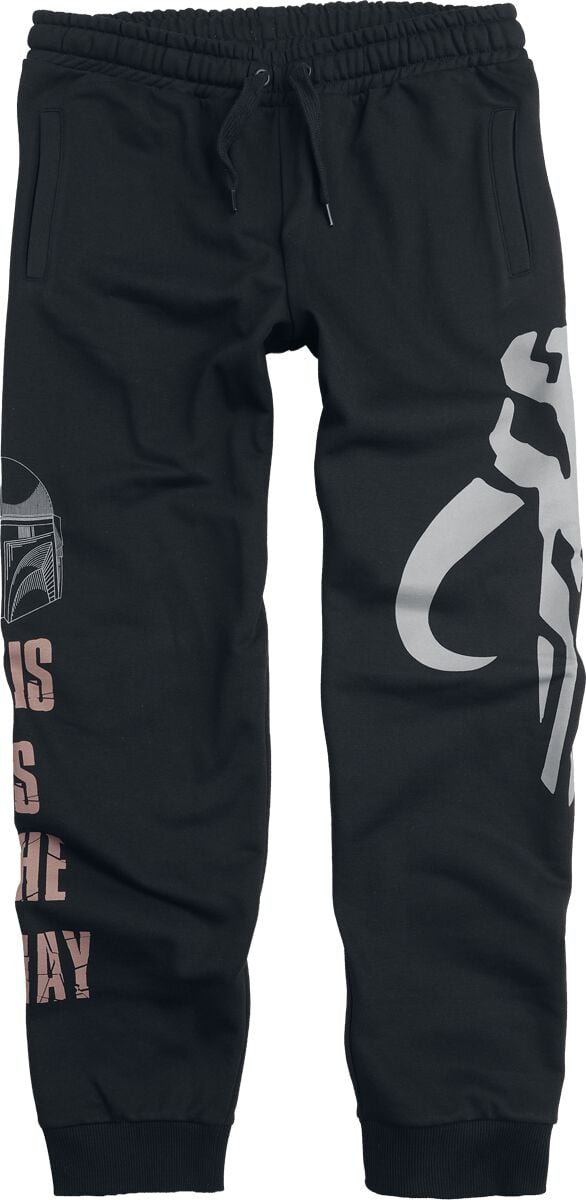 Star Wars Trainingshose - The Mandalorian - Where I Go, He Goes - M bis XXL - für Männer - Größe M - schwarz  - EMP exklusives Merchandise!