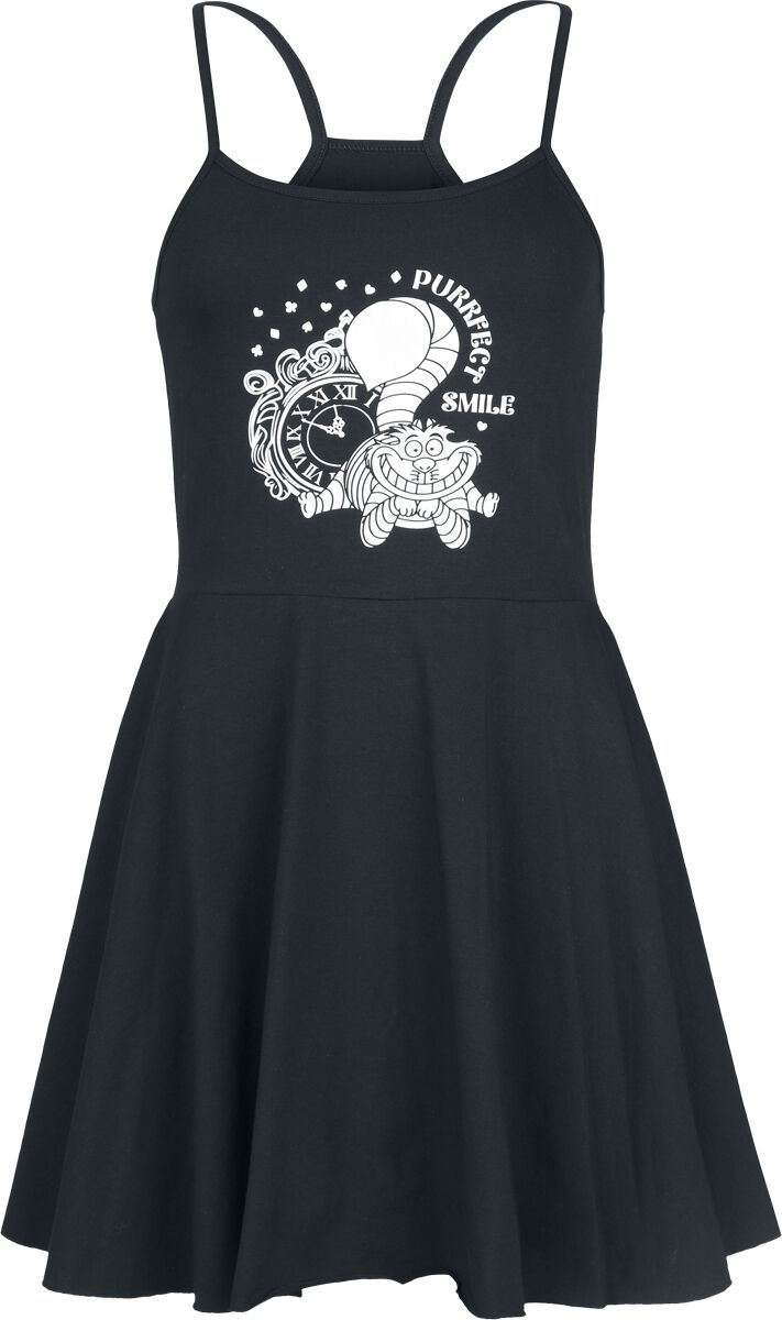 Alice im Wunderland - Disney Kleid knielang - Grinsekatze - Purrfect Smile - S bis 3XL - für Damen - Größe 3XL - schwarz  - Lizenzierter Fanartikel