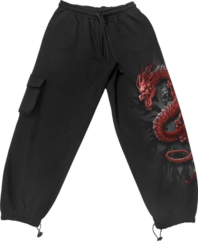 5056711237490 - Oriental Dragon - Casual Cargo Joggers Trainingshose schwarz in L