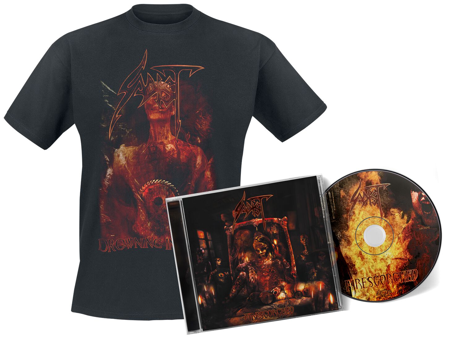Image of Sadist Firescorched CD & T-Shirt Standard