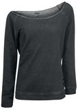 Chain Detail Sweatshirt, Black Premium by EMP, Sweatshirt