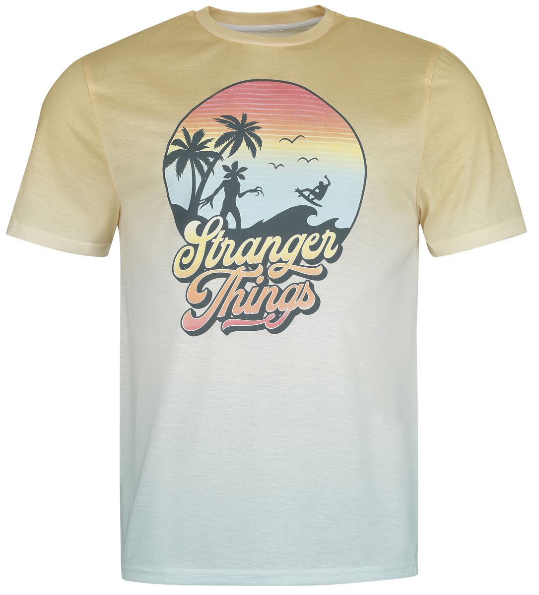 Stranger Things T-Shirt - Sunset Circle - S bis M - für Männer - Größe M - multicolor  - Lizenzierter Fanartikel