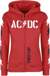 Veste à capuche rouge AC/DC pour femmes