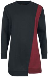 Sweatshirt Dress with asymmetrical Cut, RED by EMP, Kurzes Kleid