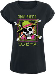 Skull - Japanese, One Piece, T-Shirt