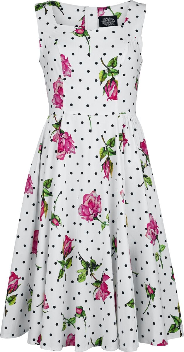 Robe mi-longue Rockabilly de H&R London - Roses & Pois - Robe - S à 4XL - pour Femme - multicolore
