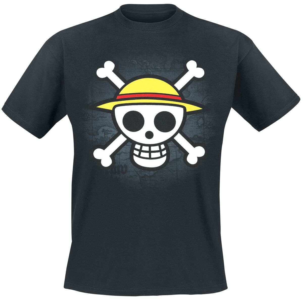 One Piece Skull With Map T-Shirt black