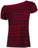 Grunge Stripe Boatneck Shirt, RED by EMP, T-Shirt