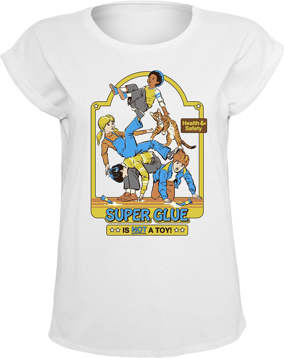 Super Glue Is Not A Toy T-Shirt weiß von Steven Rhodes