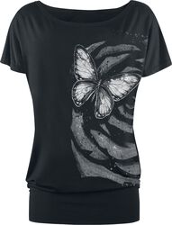 T-Shirt mit Schmetterlingsprint, Full Volume by EMP, T-Shirt