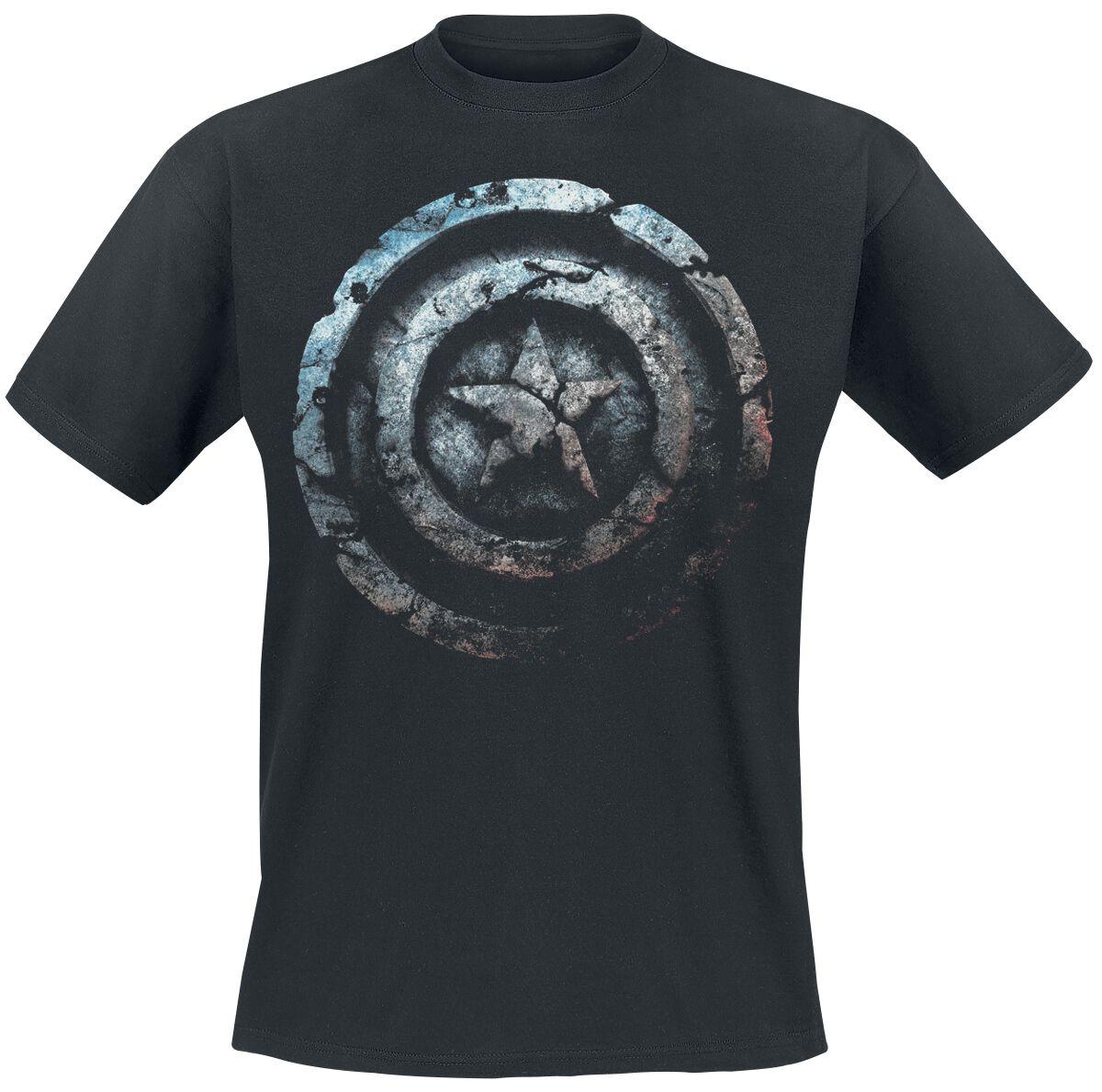 Image of T-Shirt di Captain America - Stone Shield - S a 4XL - Uomo - nero