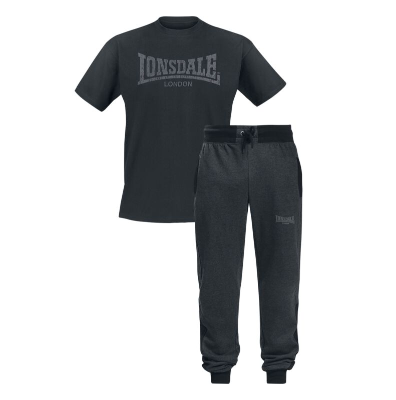 T-Shirt  di Lonsdale London - Lonsdale T-Shirt Jogginghose Bundle - M a XXL - Uomo - nero