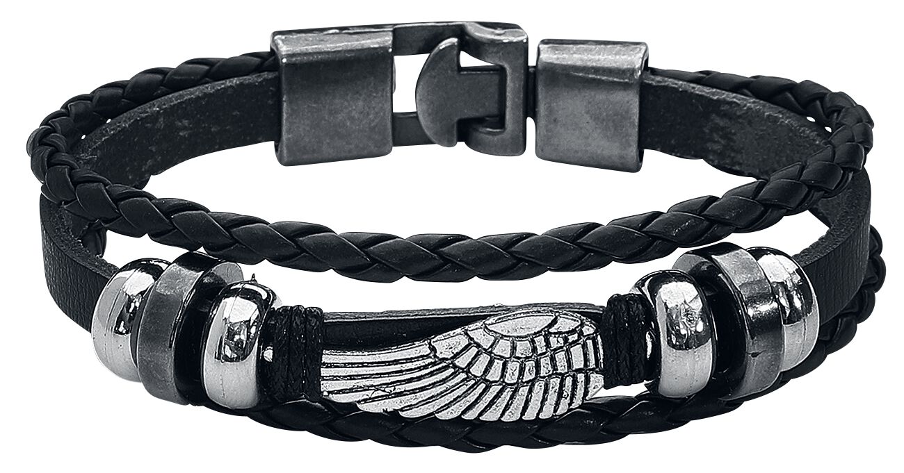 etNox Flügel Lederarmband schwarz – 20.02% Rabatt