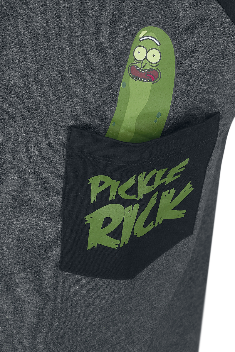 Rick And Morty T-Shirt - Pickle Rick - S bis L - für Männer - Größe L - grau meliert/schwarz  - EMP exklusives Merchandise!