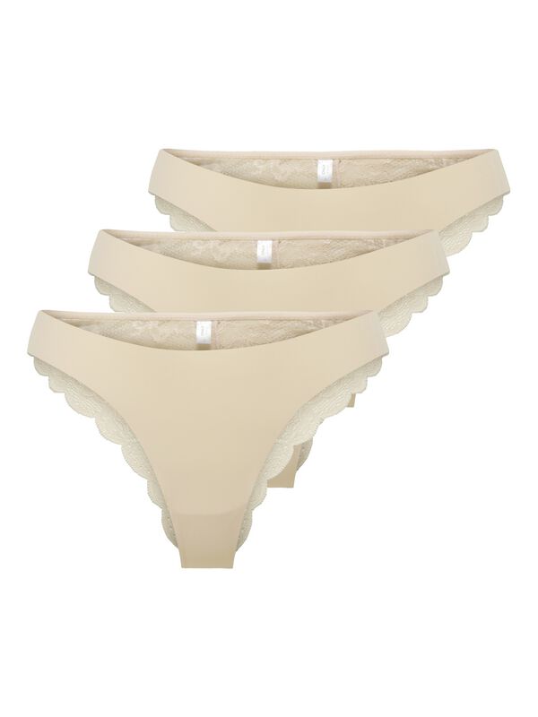 Underbyxor  av Only - ONLCHLOE LACE BRAZIL 3-PACK NOOS ACC - Dam - beige