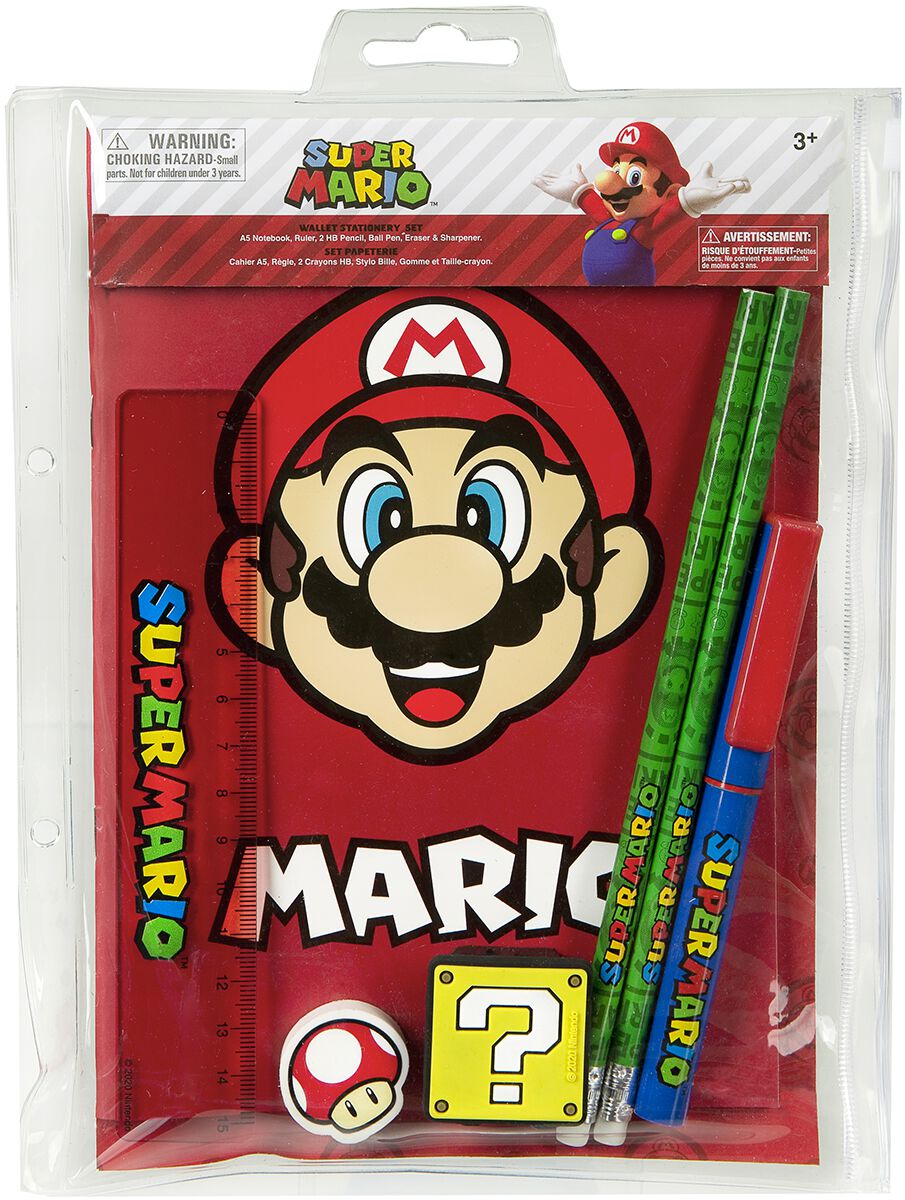 Papeterie Gaming de Super Mario - Kit De Papeterie - pour Unisexe - multicolore