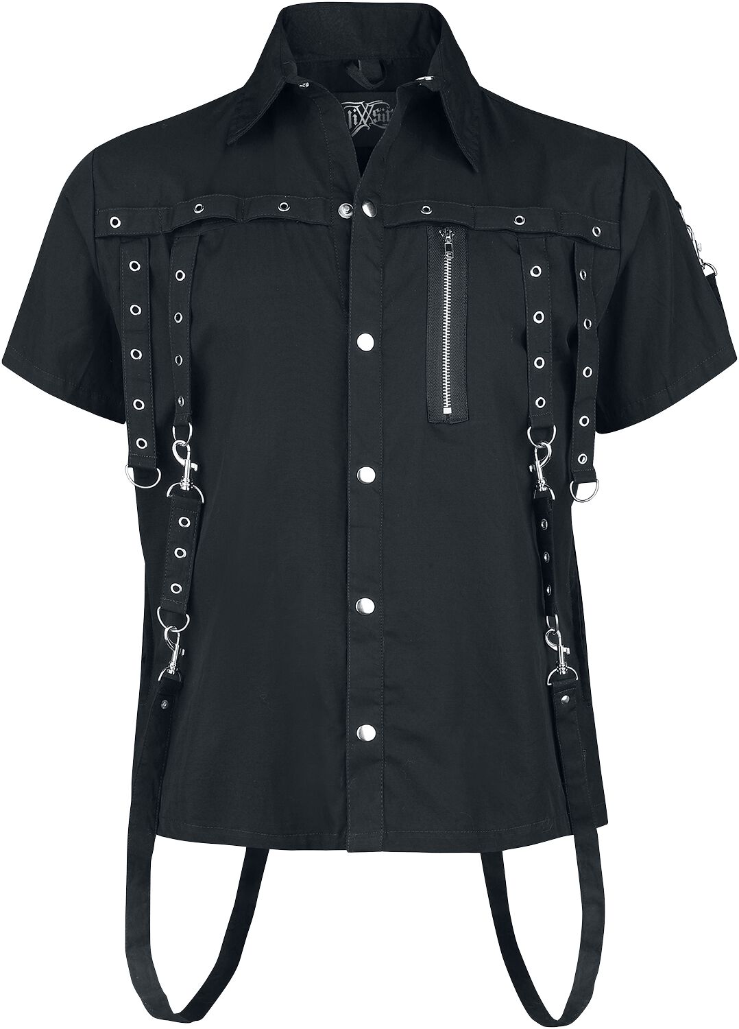 Image of Camicia Maniche Corte Gothic di Vixxsin - Cassius shirt - S a 4XL - Uomo - nero
