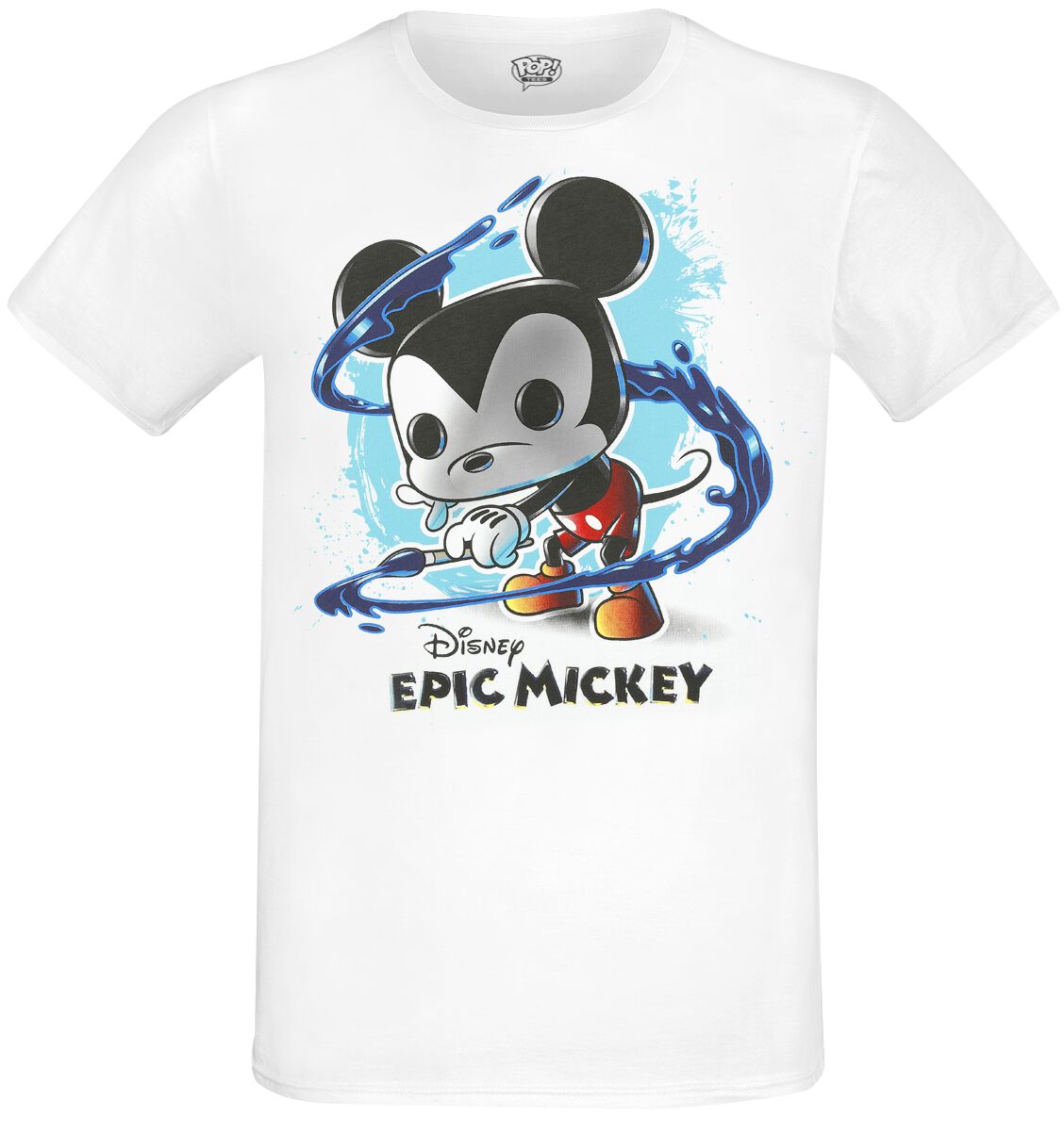 T-Shirt Manches courtes Disney de Funko - Epic - Mickey Éclaboussures - S à L - pour Unisexe - blanc