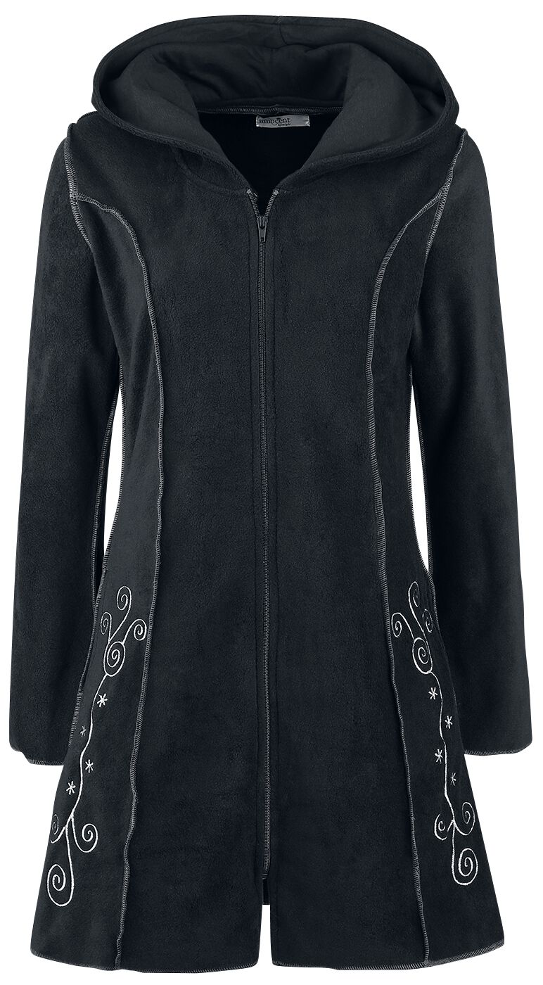 Innocent - Mittelalter Kapuzenjacke - Embroidered Fleece Hood - M - für Damen - Größe M - schwarz