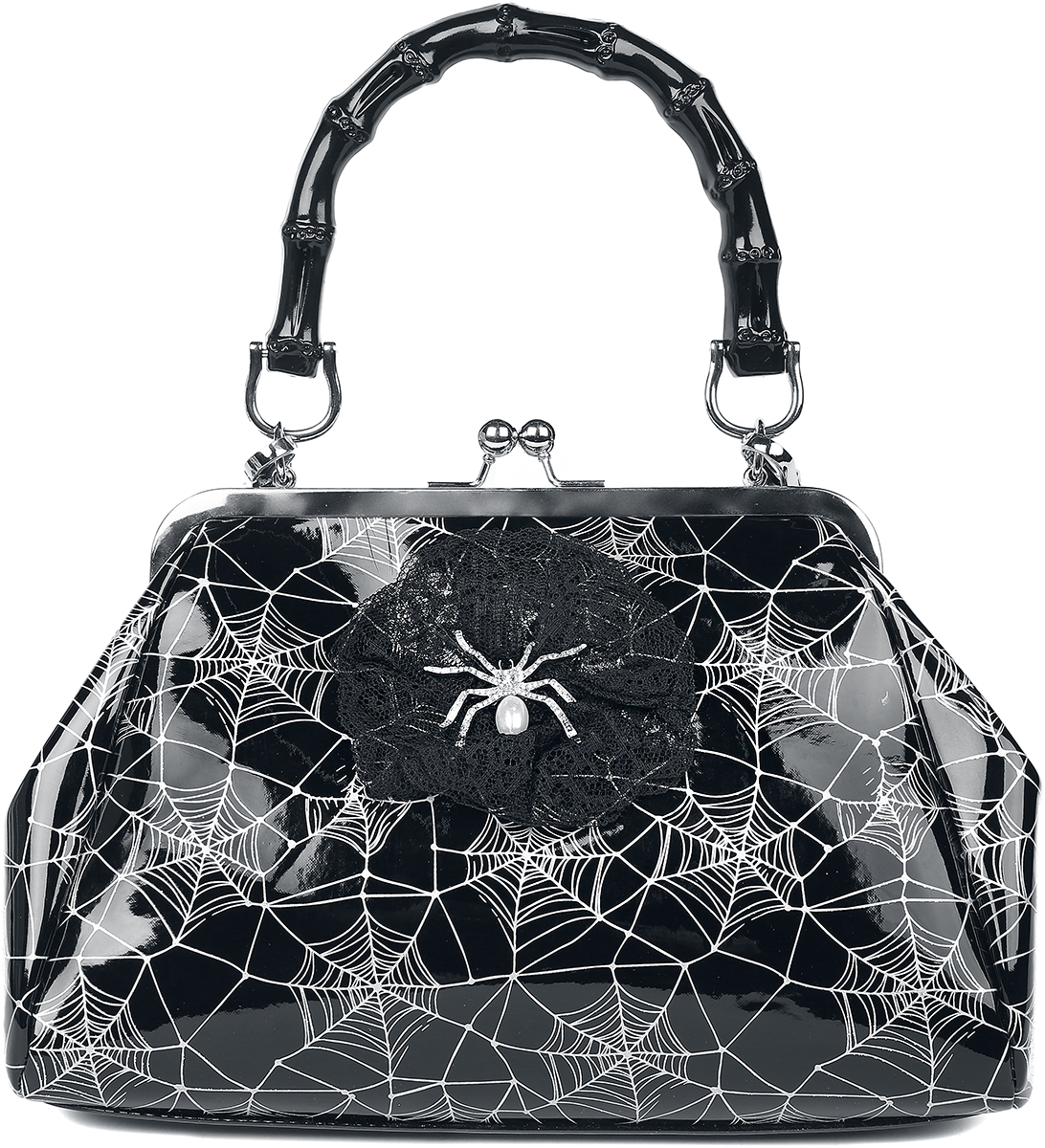 Banned Retro Killian Handtasche schwarz silberfarben