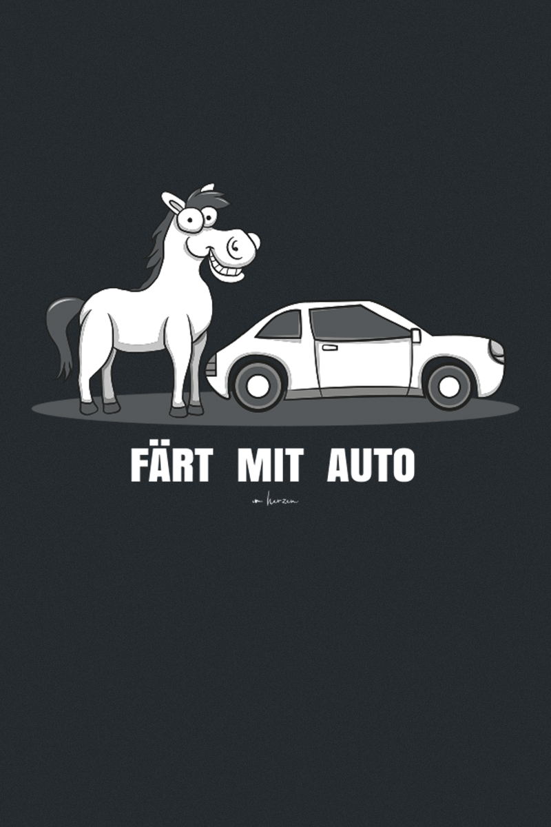 Tierisch Färt mit Auto T-Shirt schwarz