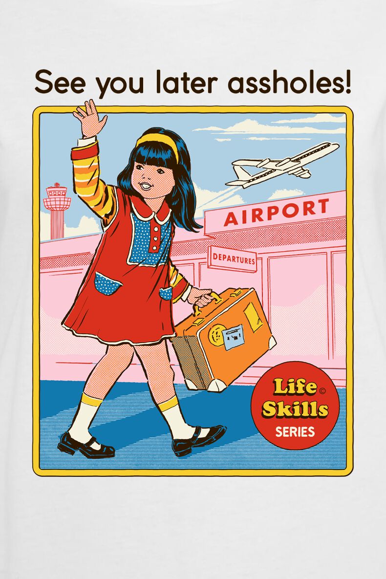 Steven Rhodes See You Later Assholes Girly Tee - Camiseta Para Mujer, Color Rojo, Rojo, S