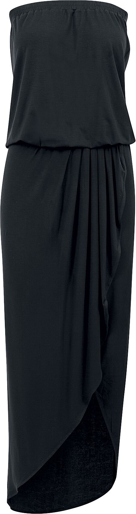 Urban Classics Kleid lang - Ladies Viscose Bandeau Dress - XS bis 5XL - für Damen - Größe 5XL - schwarz