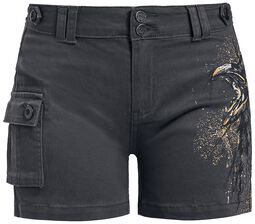 Shorts mit Rabenprint, Black Premium by EMP, Short