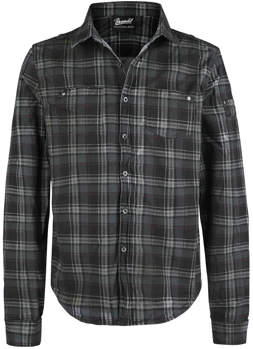 Brandit - Wire Shirt - Langarmhemd - dunkelgrau| schwarz - EMP Exklusiv!