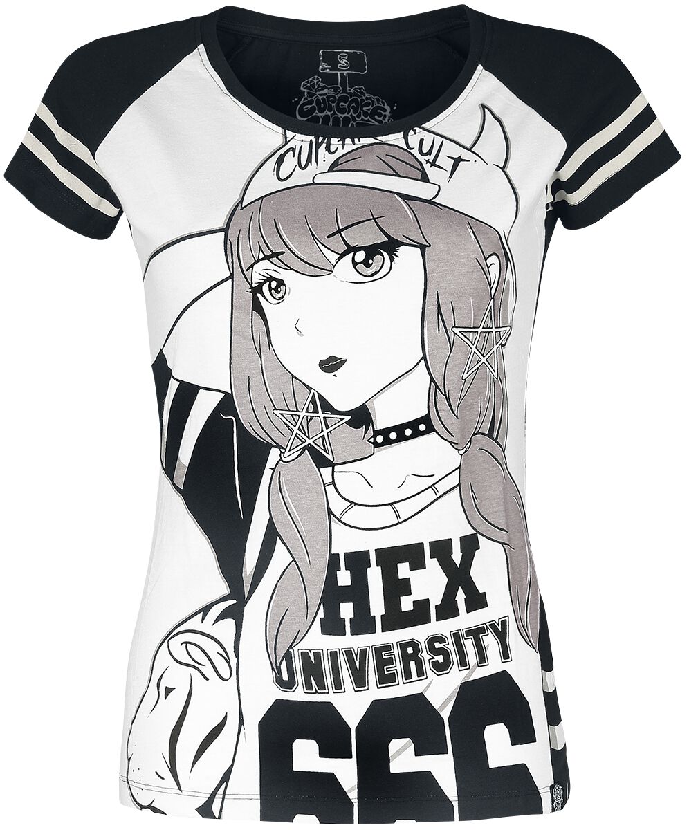 T-Shirt Manches courtes de Heartless - Hex University T-Shirt - S à XL - pour Femme - noir/blanc
