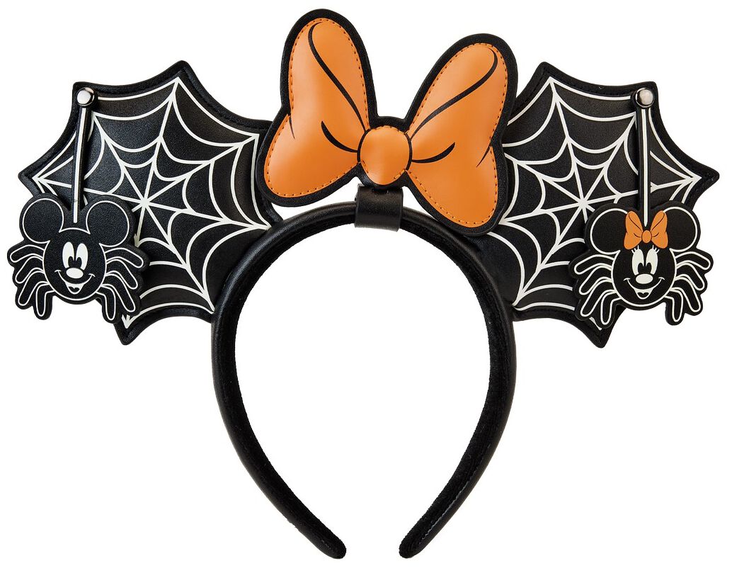 Mickey Mouse - Disney Haarreifen - Loungefly - Spider Minnie - für Damen - schwarz/weiß/orange  - Lizenzierter Fanartikel