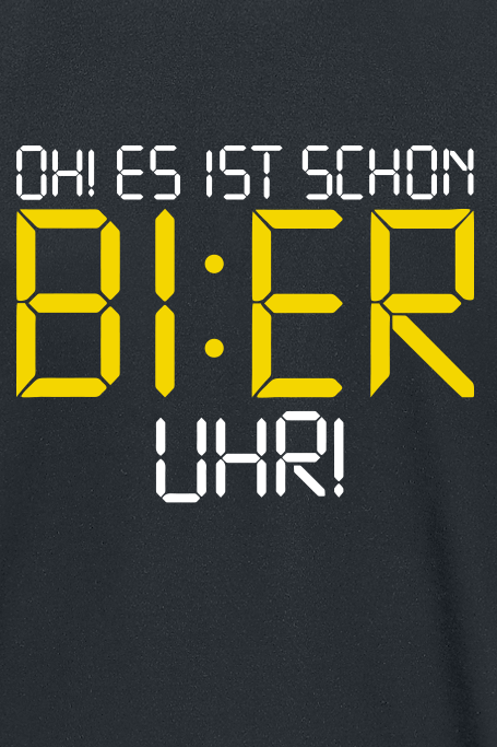 Alkohol & Party Bier Uhr T-Shirt schwarz