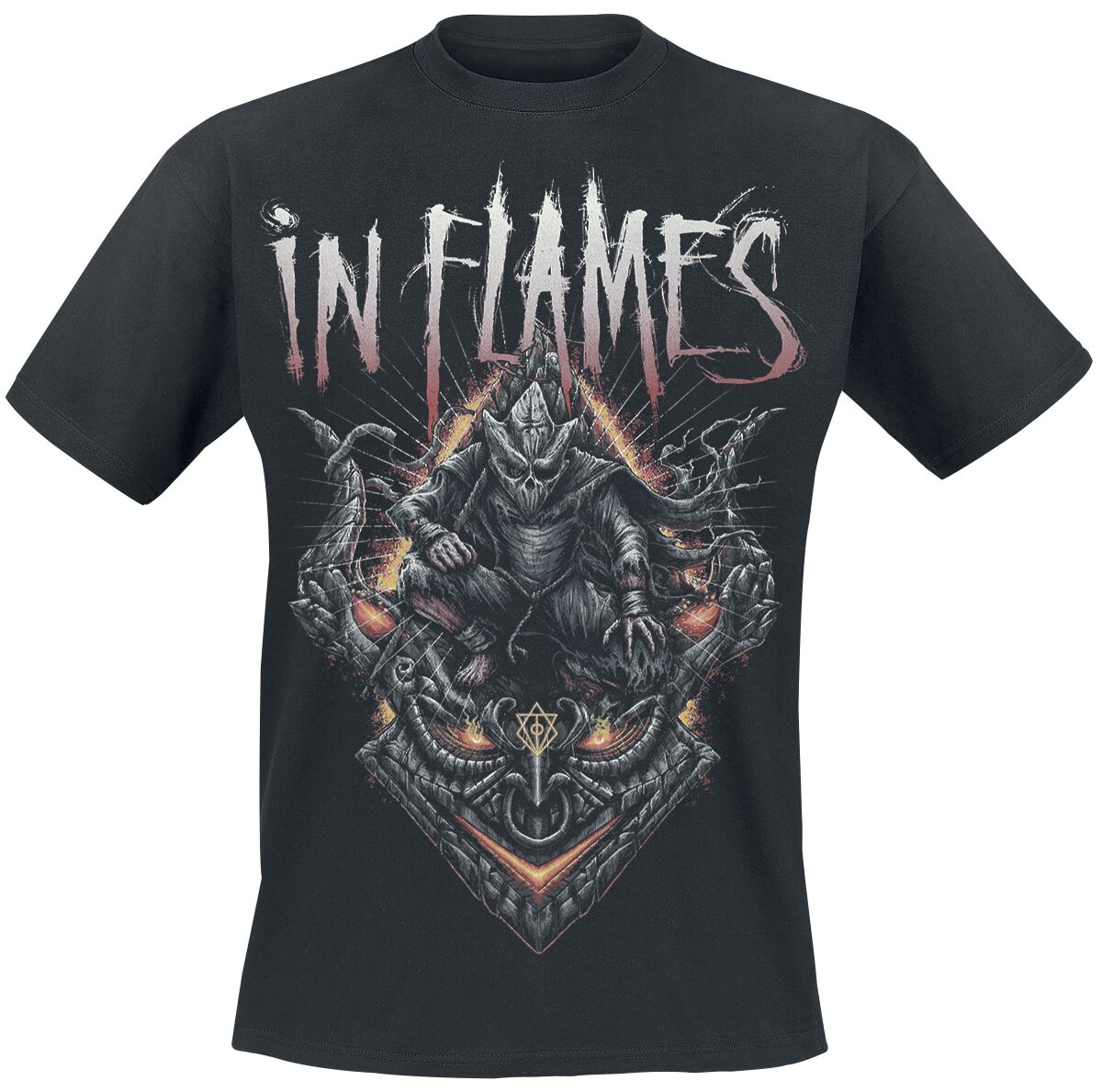 In Flames Temple Mask T-Shirt schwarz