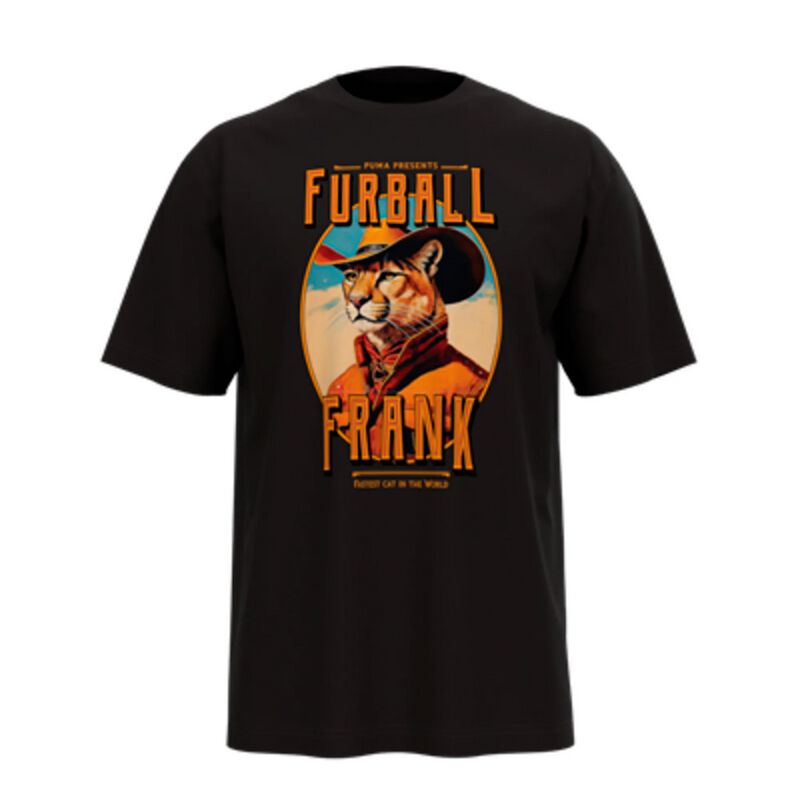 Levně Puma Volné tričko GRAPHIC Cat Cowboy Tričko černá