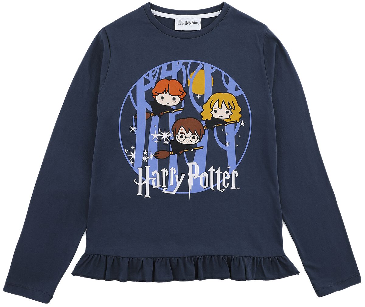 Kids Chibi Langarmshirt blau von Harry Potter
