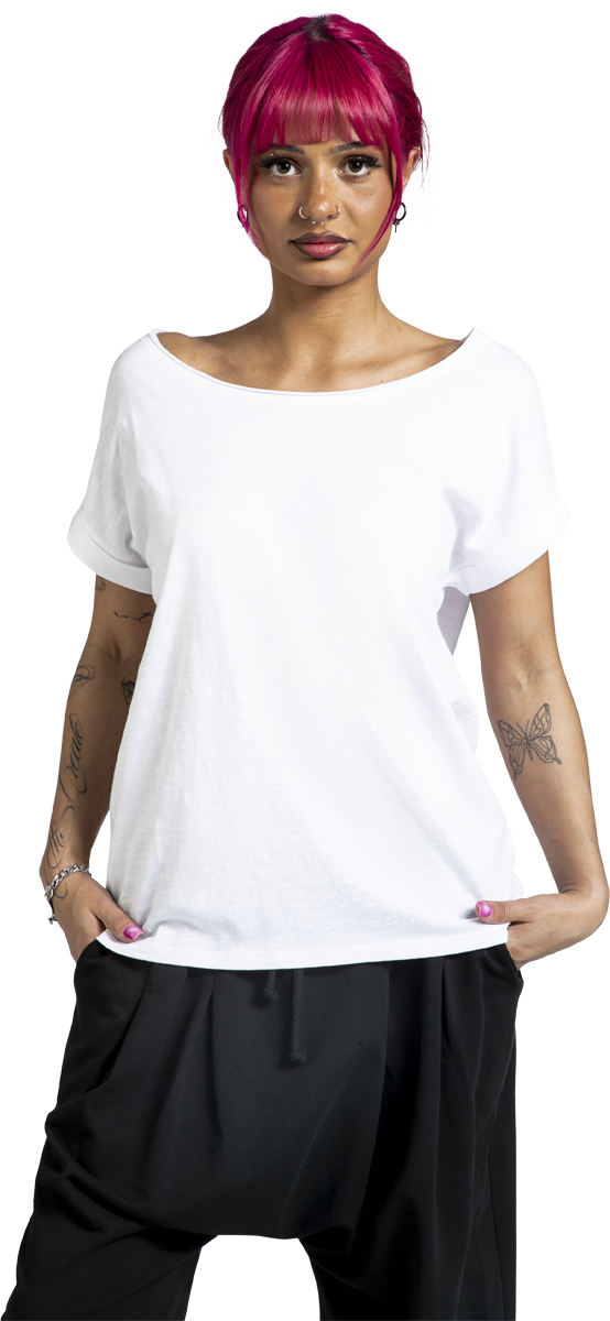 Thumbnail - RED by EMP Long Back Shaped Slub Tee T-Shirt weiß in M