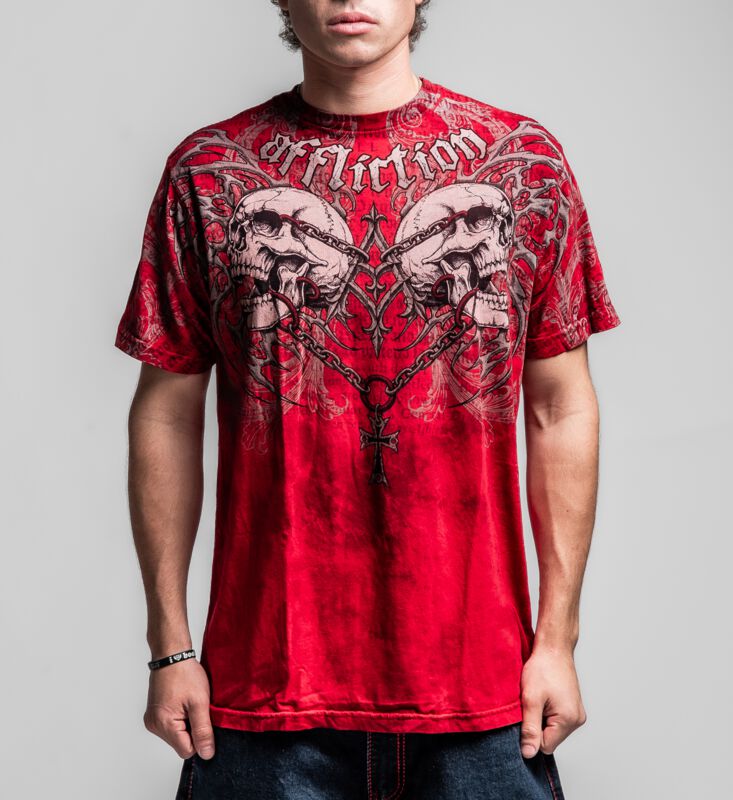 Levně Affliction Collapse S/S Tee Tričko červená