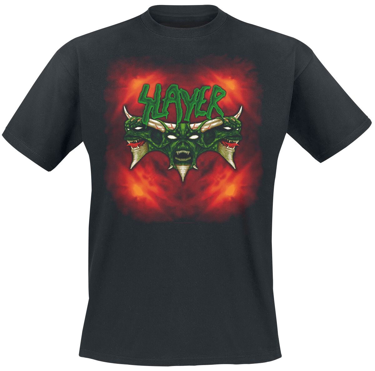 Slayer Demon Head In Flames T-Shirt black