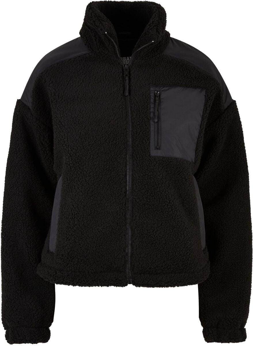 Urban Classics Ladies Sherpa Mix Jacket Übergangsjacke schwarz in 3XL