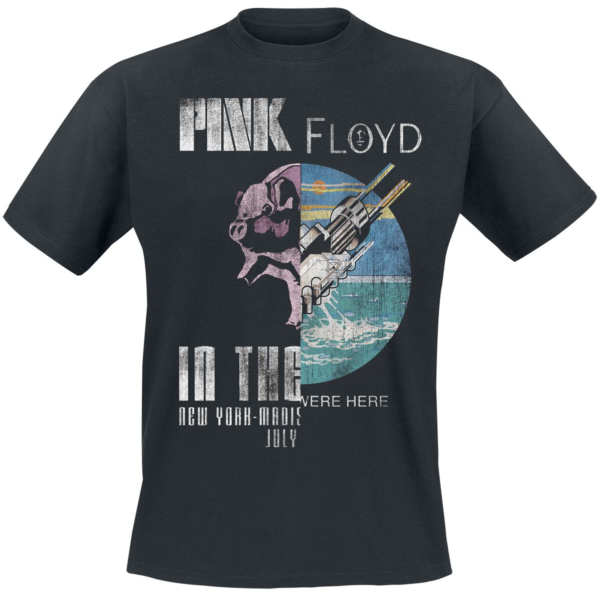 Image of Pink Floyd Animals Wish You Were Here Splice T-Shirt schwarz