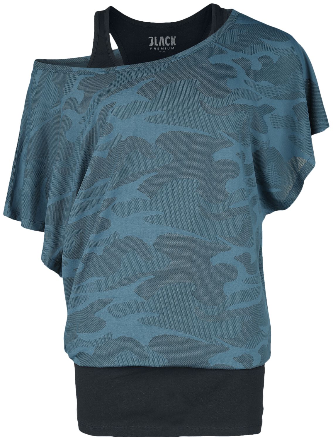 T-Shirt Manches courtes de Black Premium by EMP - T-Shirt Double Épaisseur Avec Haut Imprimé Intégra