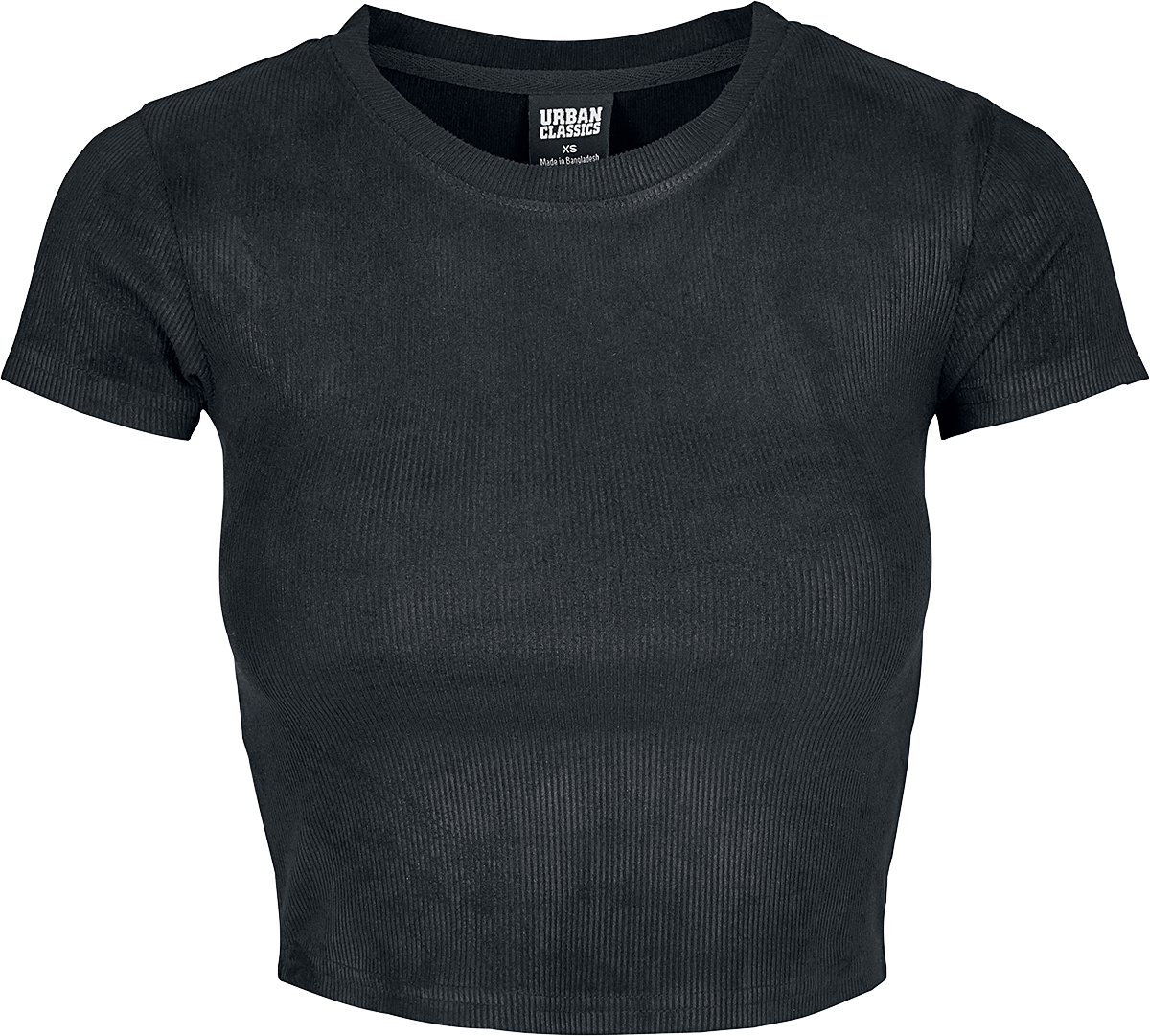 Urban Classics - Ladies Cropped Peached Rib Tee - Girls shirt - black image