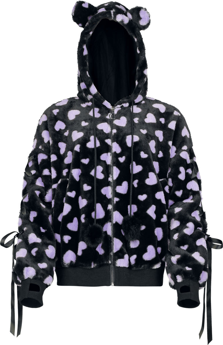 Banned Gothic Hoodie Jacket - Nanami Hoodie - for Women - black-lilac