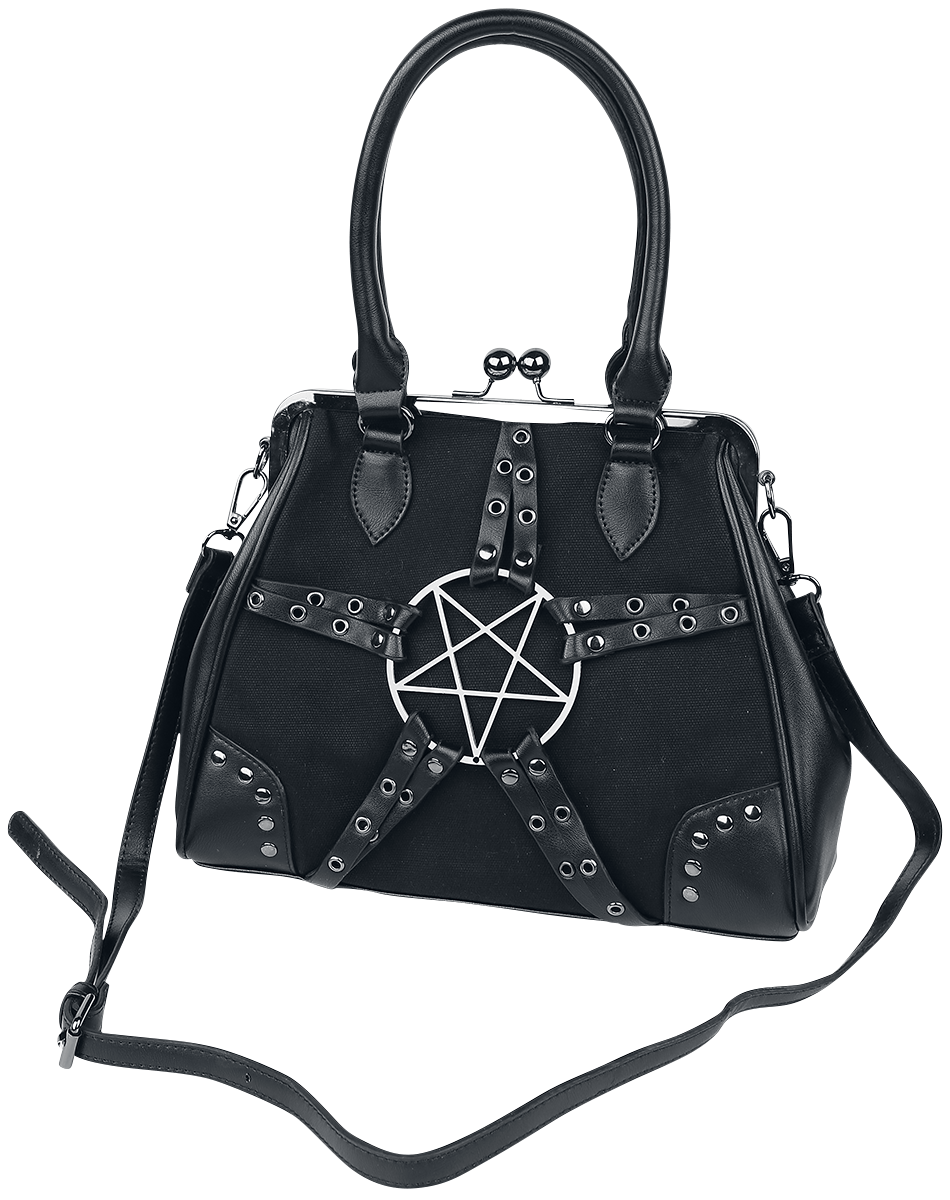 Banned Gothic Handbag - Pentagram - for Women - black